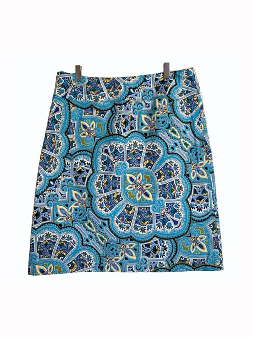 EAST 5TH Colorful Turquoise Blue Multi Colored Medallion Style Mini Skirt 16 - Picture 11 of 16